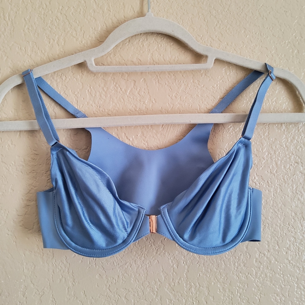 Soma Vanishing 360 Unlined Perfect Coverage Front Close Bra 32B Blue New